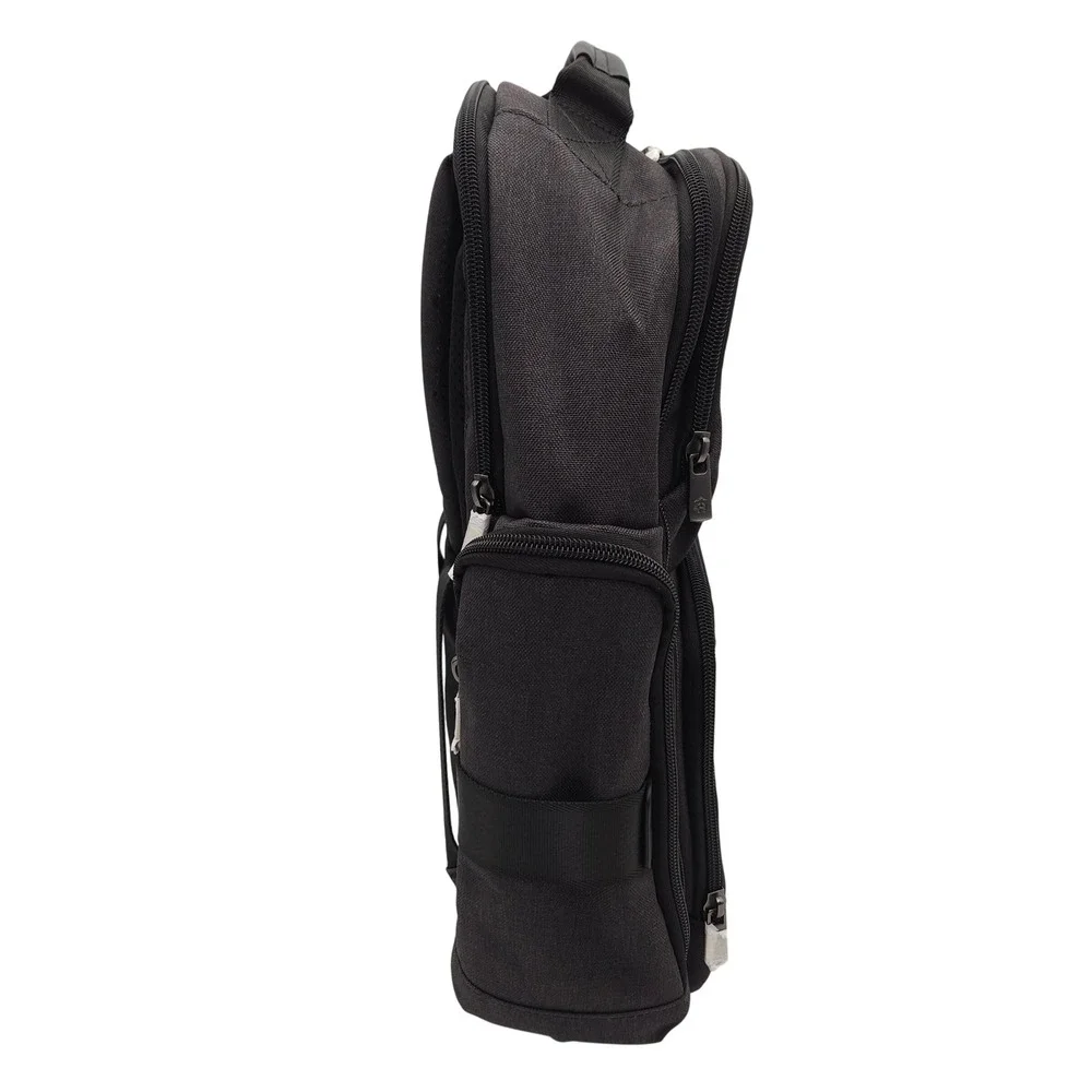 Brooks Brothers Grant Black‎ Canvas Backpack Plaid Lined Multi-Pocket Travel Bag